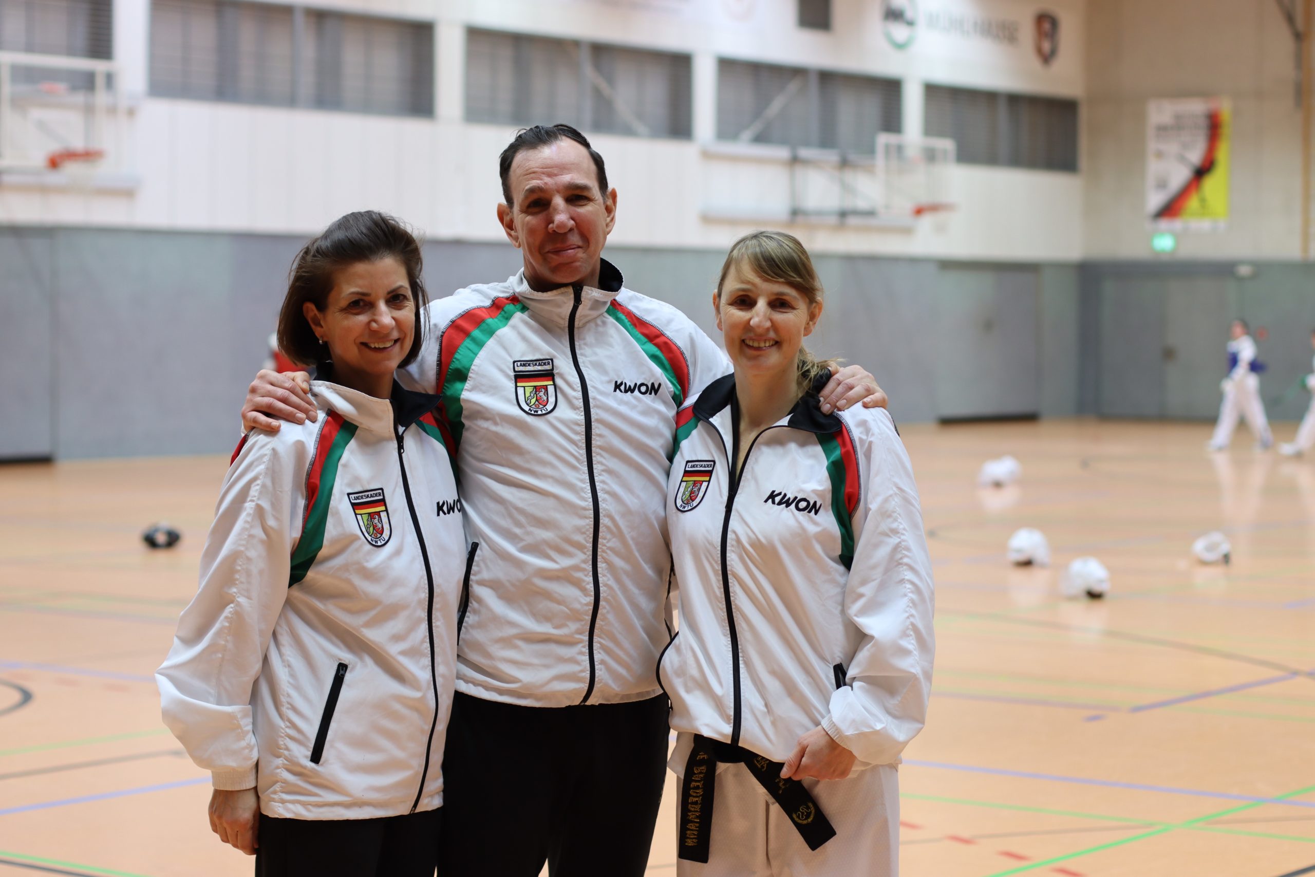 Marina Paciello, Christian Geelen und Landestrainerin Stephanie Dumrath